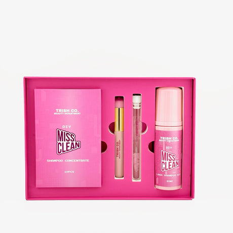 Miss Clean Lash Shampoo DIY Kit – 10 Concentrates + Bottle & Brushes | Trish Co Miss Clean Lash Shampoo DIY Kit – 10 Concentrates + Bottle & Brushes | Trish Co