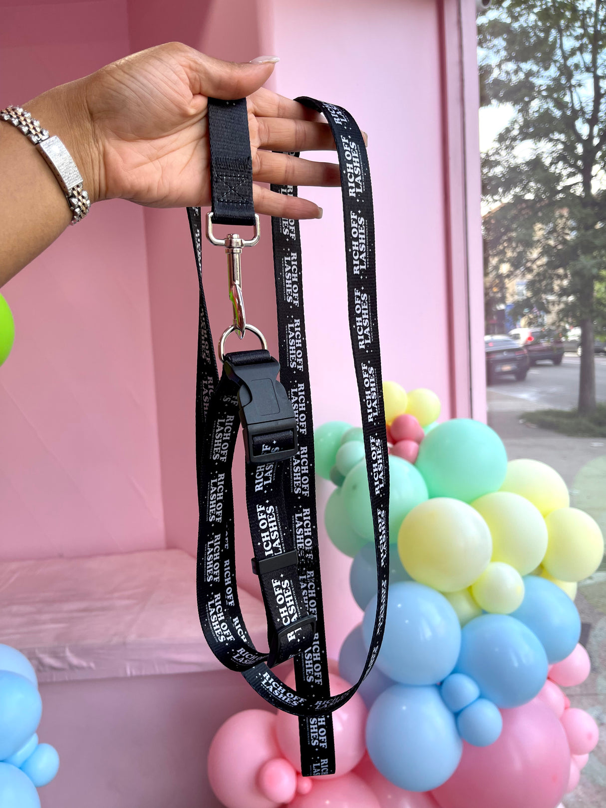 Rich Off Lashes Collar + Leash Set – Branded & Adjustable | Trish Co Rich Off Lashes Collar + Leash Set – Branded & Adjustable | Trish Co