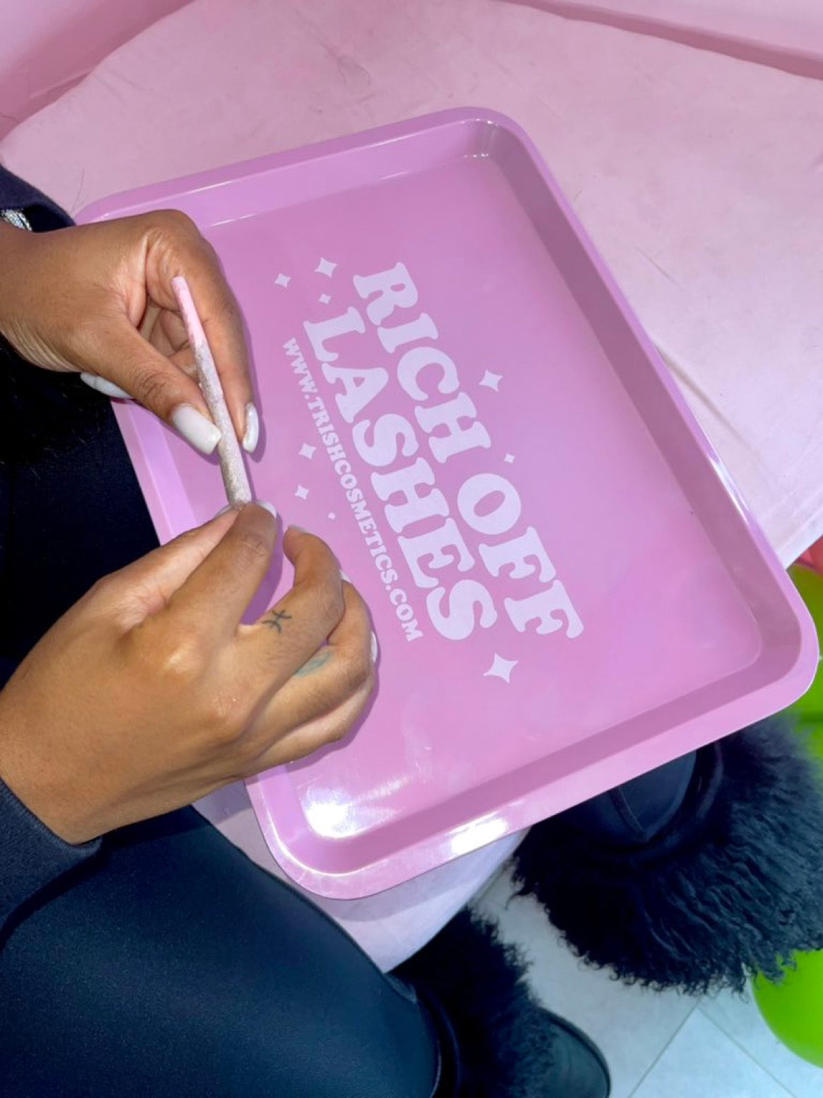 Rich Off Lashes Rolling Tray – Lash Artist Organizer | Trish Co Rich Off Lashes Rolling Tray – Lash Artist Organizer | Trish Co