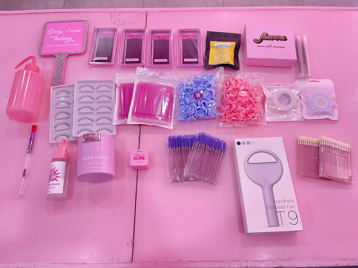 Reloaded Lash Training Kit – beginner lash extension set with trays, tweezers, and application tools from Trish Co Reloaded Lash Training Kit – beginner lash extension set with trays, tweezers, and application tools from Trish Co