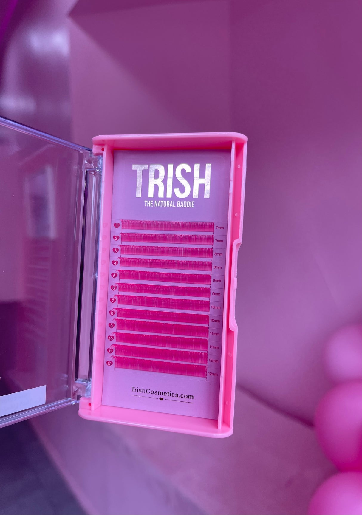 Pink minis color lashes CC curl 7-12mm .05 Pink minis color lashes CC curl 7-12mm .05