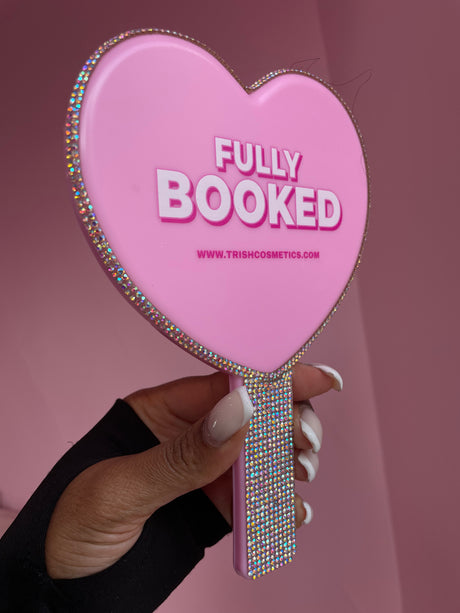 Fully Booked Diamond Mirror – Pink, White, Black Heart | Trish Co Fully Booked Diamond Mirror – Pink, White, Black Heart | Trish Co