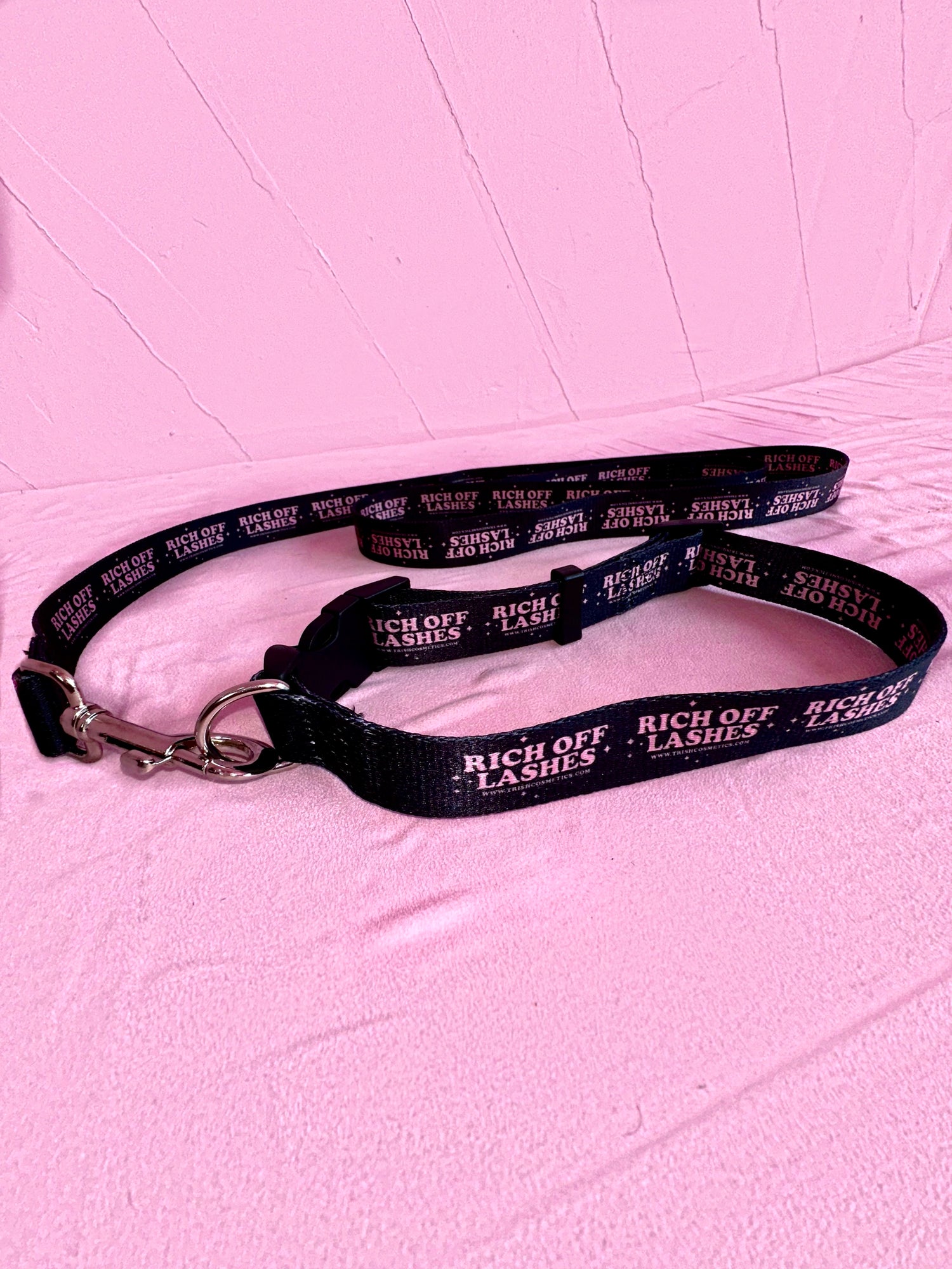 Rich Off Lashes Collar + Leash Set – Branded & Adjustable | Trish Co Rich Off Lashes Collar + Leash Set – Branded & Adjustable | Trish Co