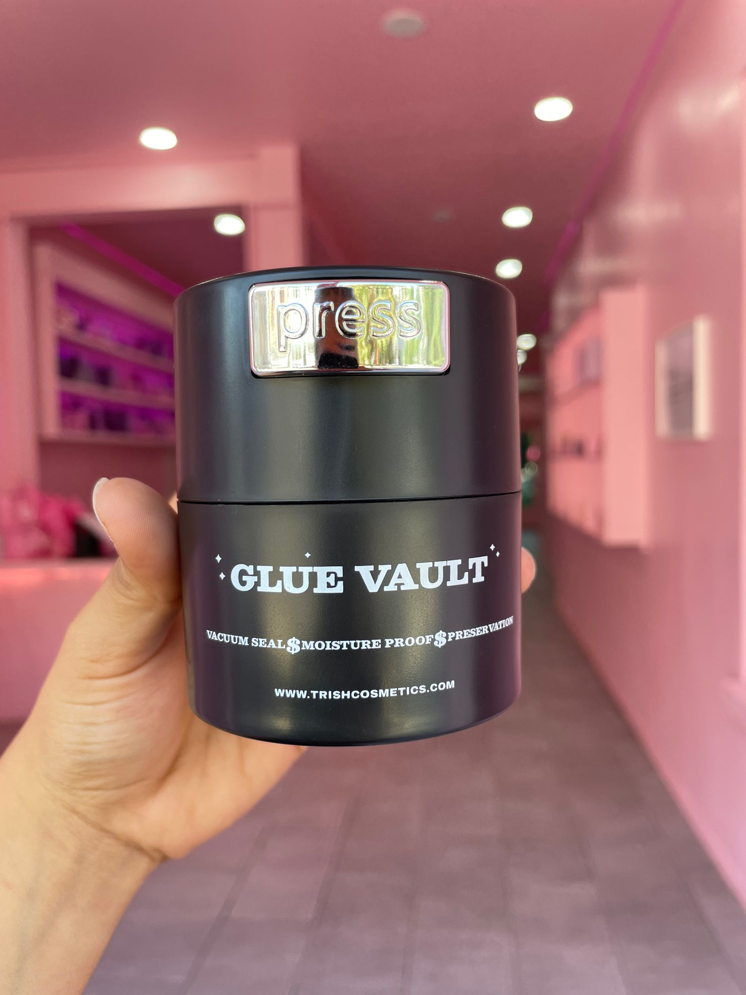 Glue Vault Storage – 3 Glue Holder Container | Trish Co Glue Vault Storage – 3 Glue Holder Container | Trish Co