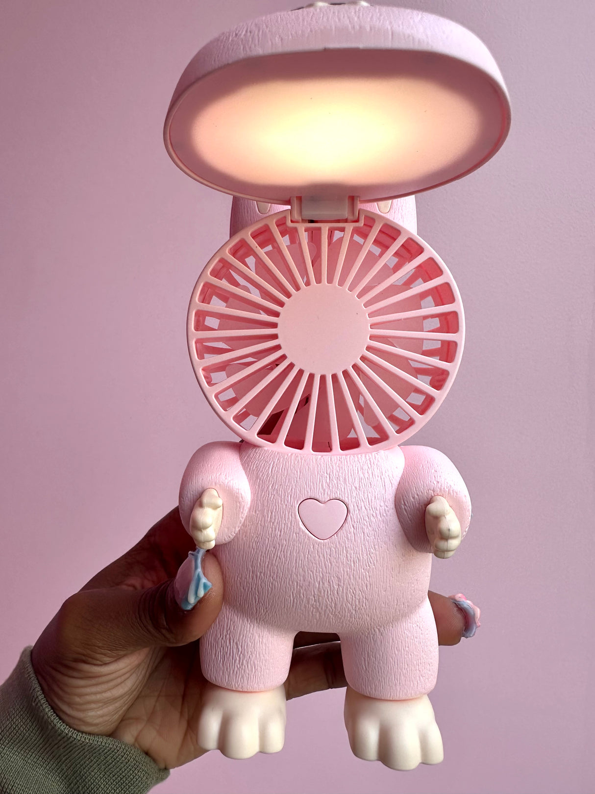 Boobuu USB Fan & Desktop Lamp – 3 Speeds, Silent Design, Long-Lasting Battery