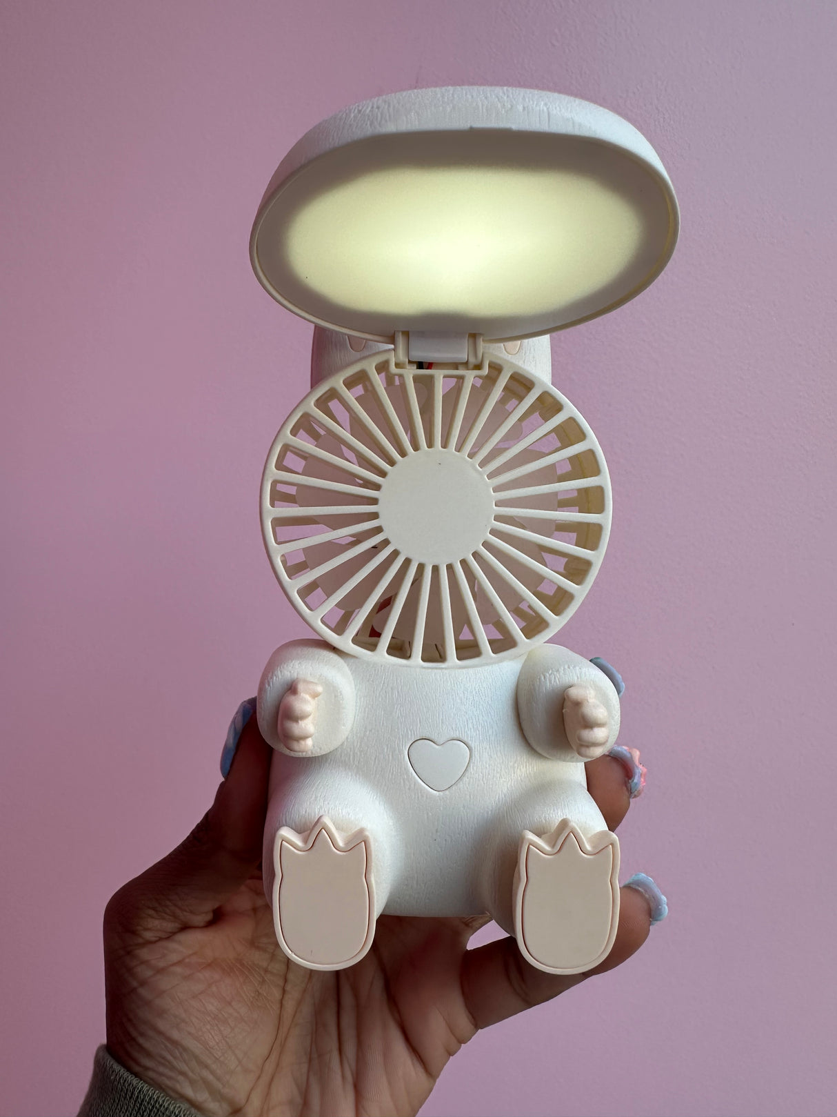 Boobuu USB Fan & Desktop Lamp – 3 Speeds, Silent Design, Long-Lasting Battery