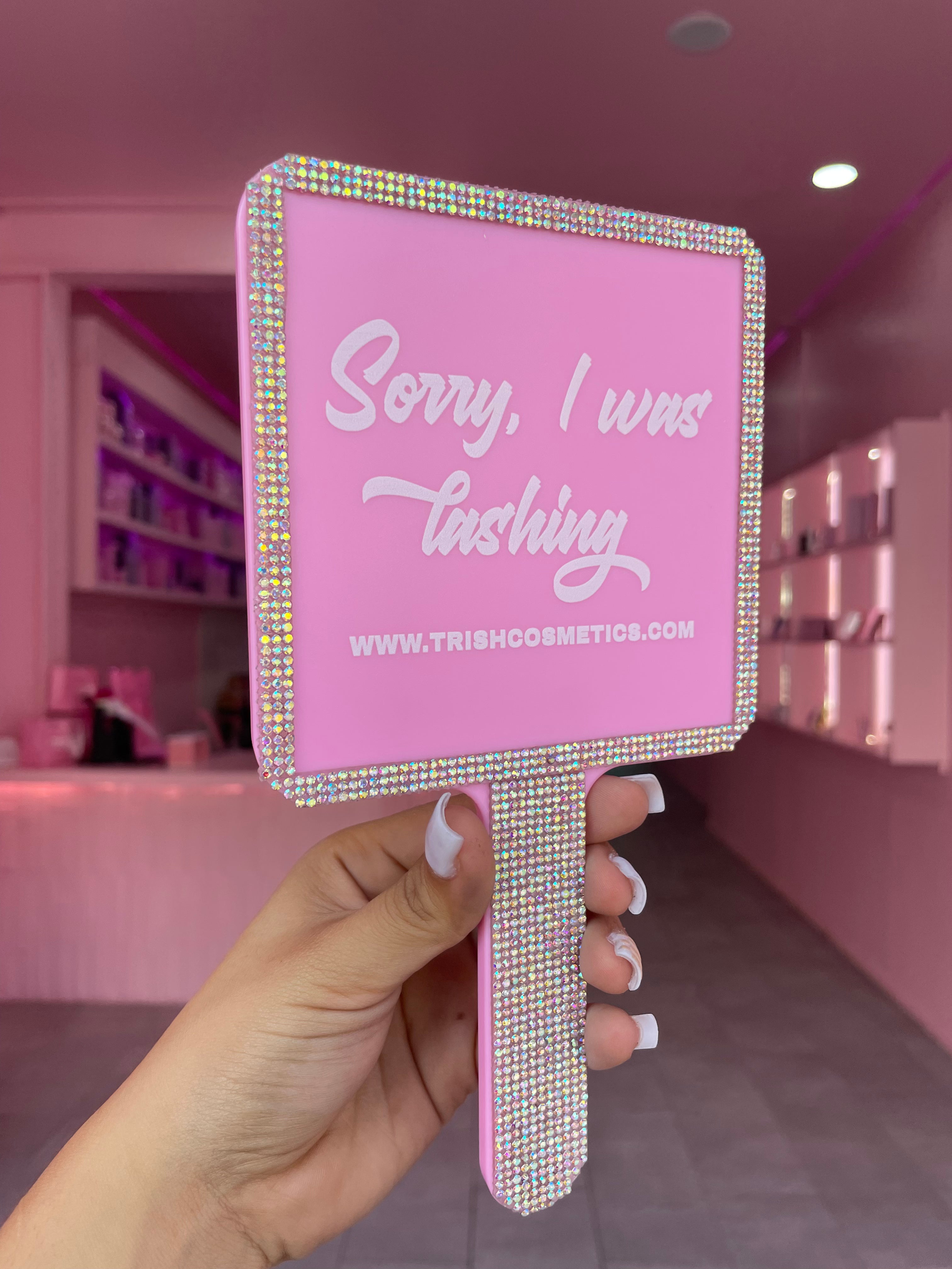“Sorry, I was lashing” mirror